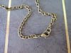 Gothic Vamp Pendant Necklace on 18" Chain, Black & Antique Bronze