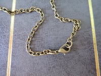Image 5 of Gothic Vamp Pendant Necklace on 18" Chain, Red & Antique Bronze