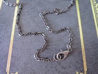 Image 5 of Gothic Vamp Pendant Necklace on 18" Chain, Purple & Gunmetal