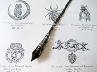 Image 4 of Gothic Vamp Pendant Necklace on 18" Chain, Black & Gunmetal