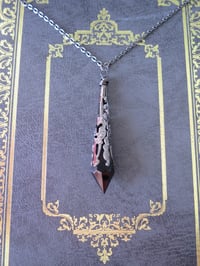 Image 2 of Gothic Vamp Pendant Necklace on 18" Chain, Black & Gunmetal