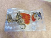 Image 2 of Fused Glass S-Curve Dueling Dragons