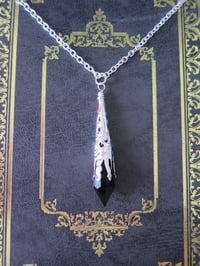 Image 2 of Gothic Vamp Pendant Necklace on 18" Chain, Black & Silver
