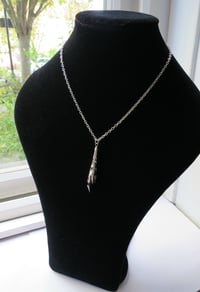 Image 3 of Gothic Vamp Pendant Necklace on 18" Chain, Black & Silver