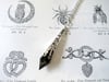 Gothic Vamp Pendant Necklace on 18" Chain, Black & Silver