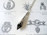 Image 4 of Gothic Vamp Pendant Necklace on 18" Chain, Black & Silver