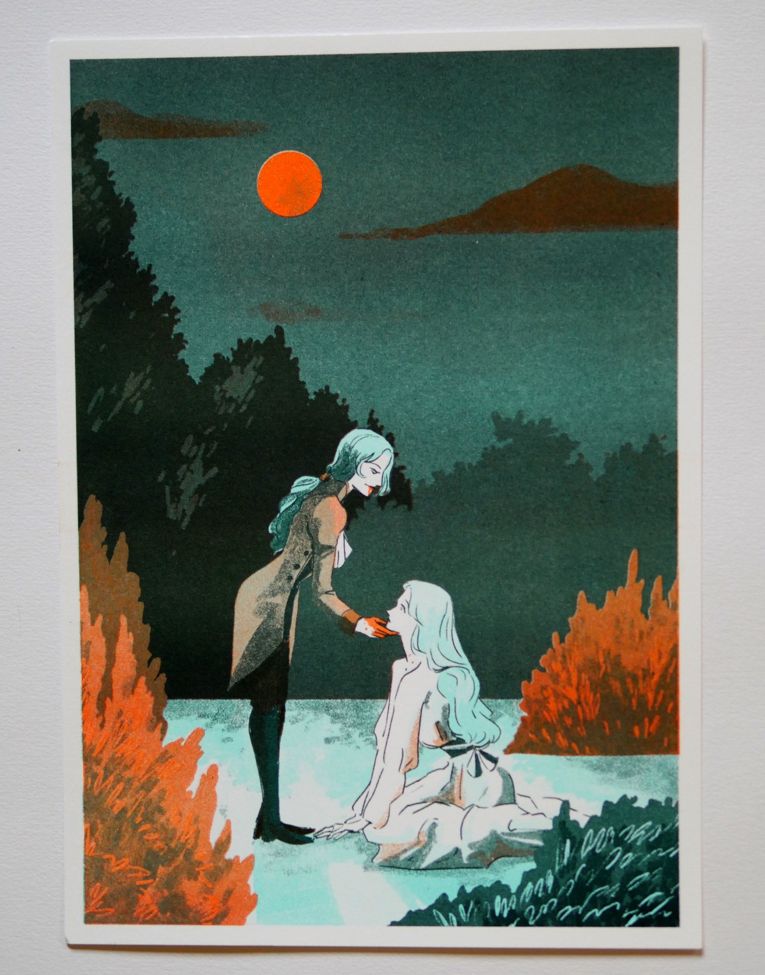 Lured into the grove - Riso print