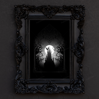 Image 1 of Dracula's Castle - Nightlight - Art Print