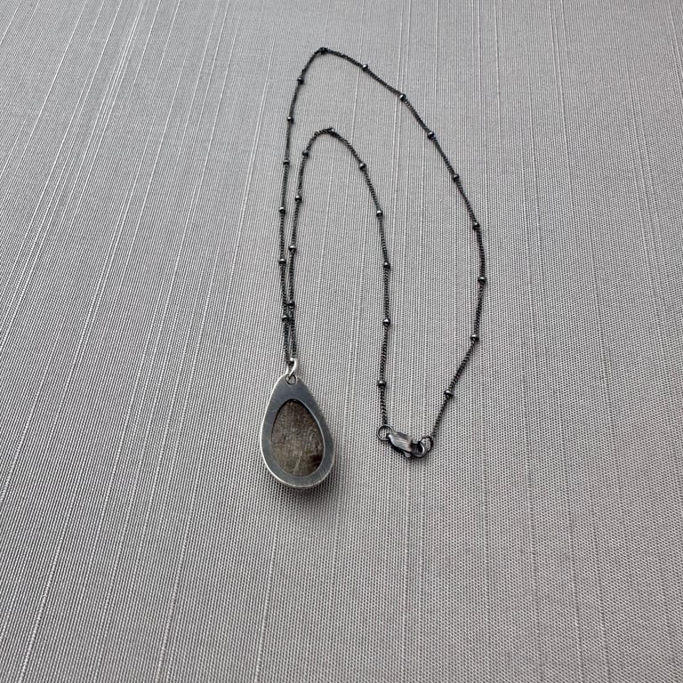 Sterling Silver and Rutile Quartz Teardrop Pendant Image 4