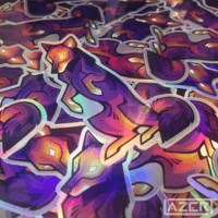 Image 3 of Infrared Wolf - Holographic Stickers