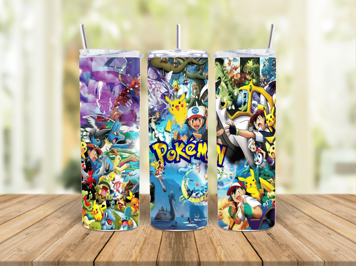 Pokemon Character Grid 22oz Double Walled Stainless Steel Tumbler