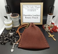 Image 3 of Deerskin Leather Drawstring Rosary Pouch