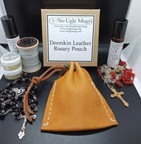 Image 4 of Deerskin Leather Drawstring Rosary Pouch