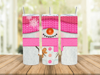 Pink Snowman Tumbler