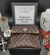 Image 5 of Embossed Leather Rosary Pouch (pouch for coins, earrings, rings, etc.) ***LIMITED QUANTITIES