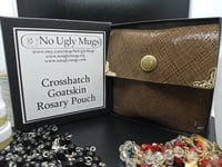 Image 2 of Crosshatch Goatskin Rosary Pouch (pouch for coins, earrings, rings, etc.). ***LIMITED QUANTITIES