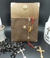 Crosshatch Goatskin Rosary Pouch (pouch for coins, earrings, rings, etc.). ***LIMITED QUANTITIES