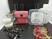 Image 2 of Saffiano Leather keychain MINI Pouches for rings, earrings, coins, rosaries. ***(MINI POUCH)***
