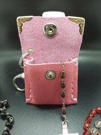 Image 3 of Saffiano Leather keychain MINI Pouches for rings, earrings, coins, rosaries. ***(MINI POUCH)***