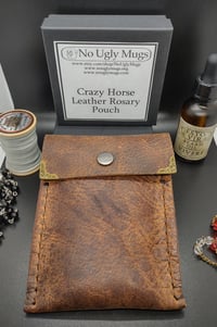 Image 1 of Crazy Horse "El Grande" Xtra Large Leather Rosary Pouch (With Optional Leather Conditioner.)