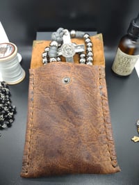 Image 4 of Crazy Horse "El Grande" Xtra Large Leather Rosary Pouch (With Optional Leather Conditioner.)