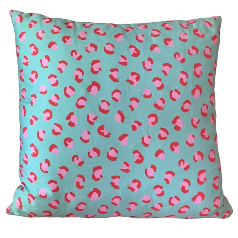 Mint leopard cushion cover 