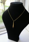 Roaring 20s Flapper Vamp Pendant Necklace on 18" Chain, Red & Gold