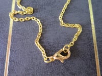 Image 5 of Roaring 20s Flapper Vamp Pendant Necklace on 18" Chain, Red & Antique Gold