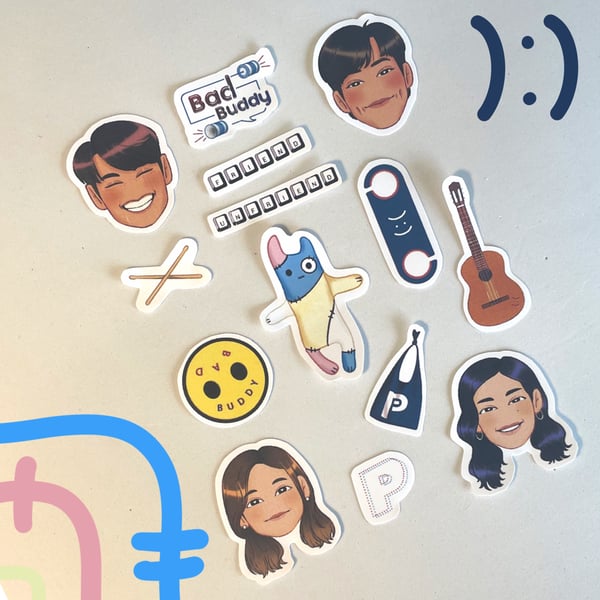 Image of 🙂BAD BUDDY STICKER SET☹️