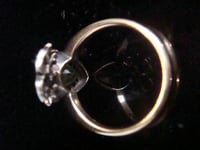 Image 5 of Victorian 15ct silver old rose cut diamond peridot heart bow ring