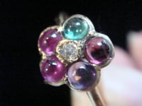 Image 2 of VICTORIAN 15ct REGARD cluster diamond emerald amethyst ruby garnet cluster