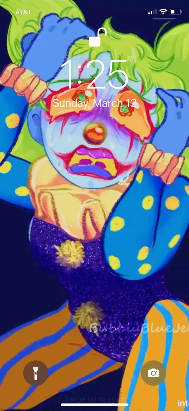 Image of Animated clown phone lockscreen