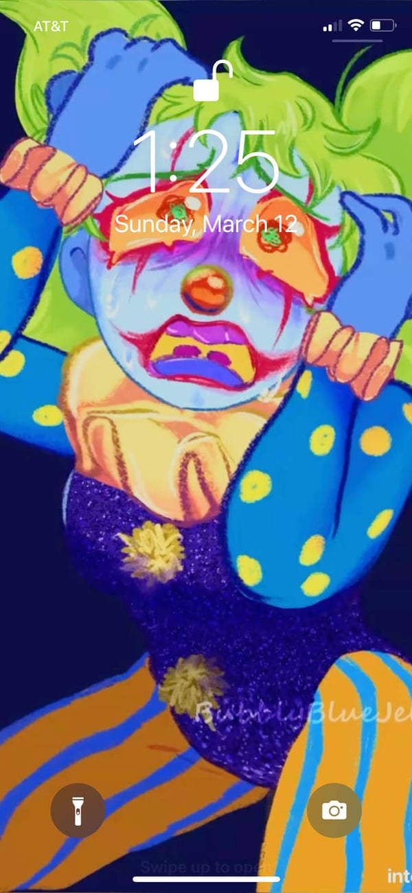 Image of Animated clown phone lockscreen