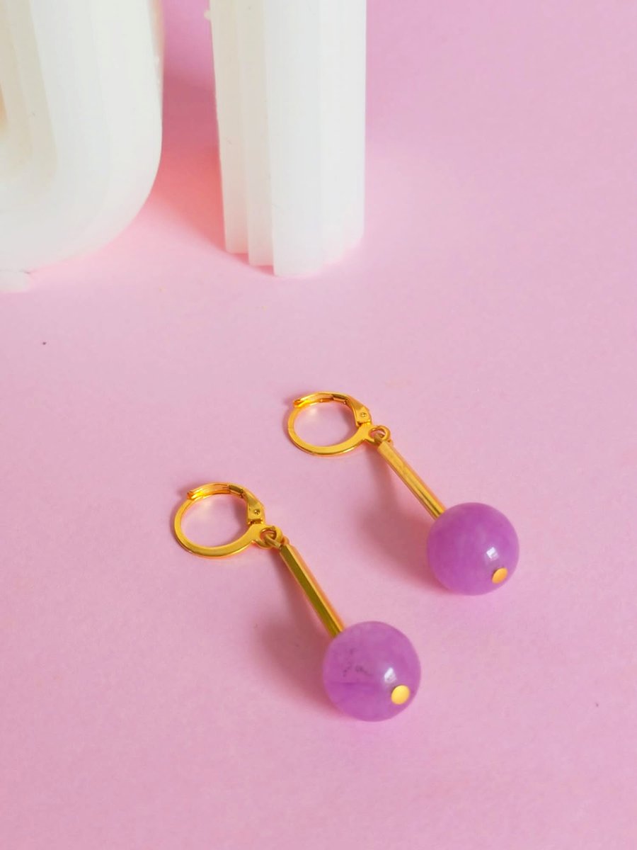 Image of Pendientes ADA - Ágata lila