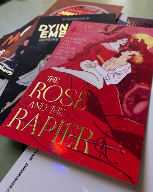 Image of Gold Foil Frasierquin Romance Luxe Postcard Pack