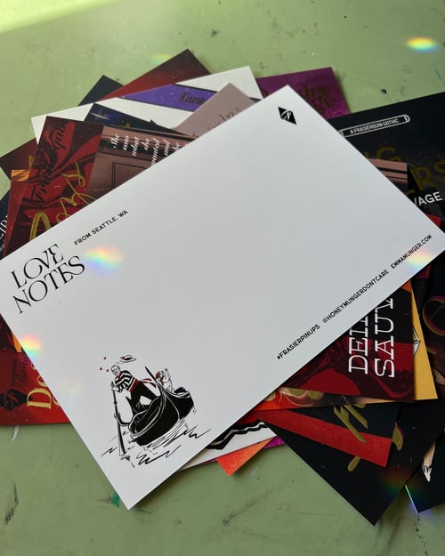 Image of Gold Foil Frasierquin Romance Luxe Postcard Pack