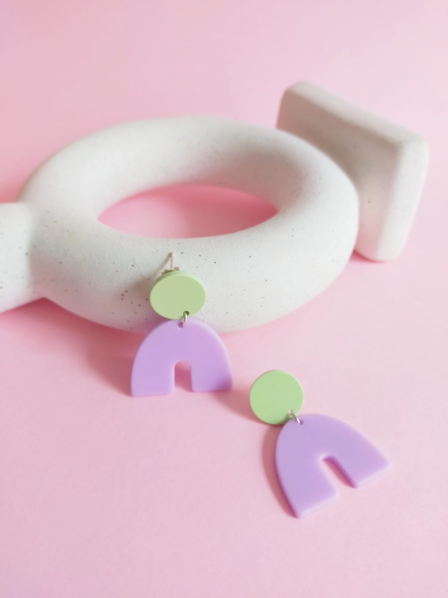 Image of Pendientes JOLIE - Lila y verde