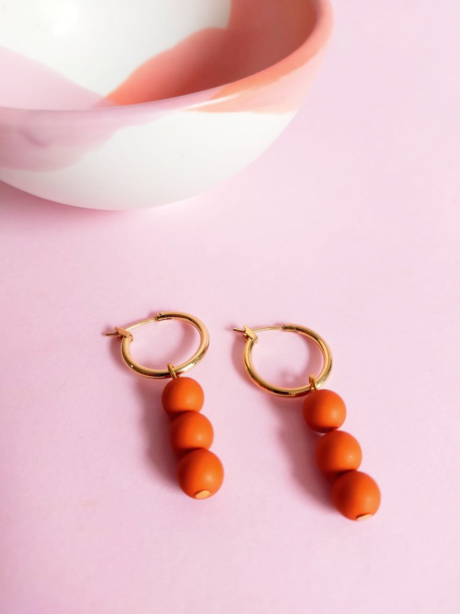 Image of Pendientes ARO PEQUEÑO NAHLA - Teja