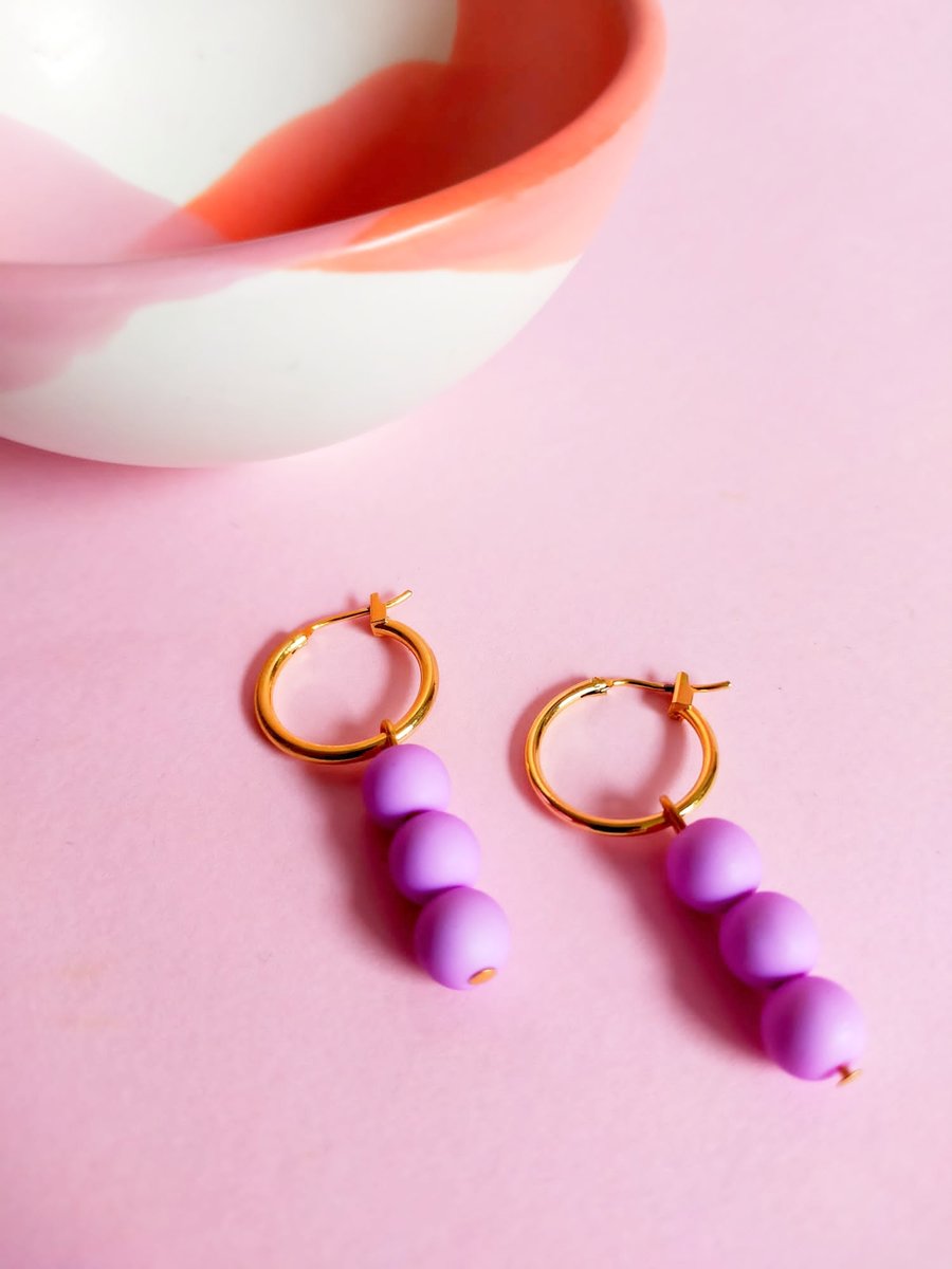 Image of Pendientes ARO PEQUEÑO NAHLA - Orquídea