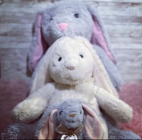 Image 2 of *NEW SIZE* JUMBO Bunny - Grey and Pink