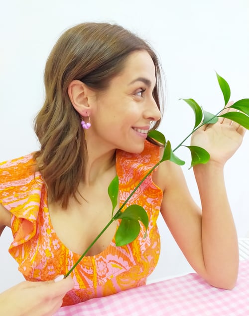 Image of Pendientes ARO GRANDE NAHLA - Orquídea