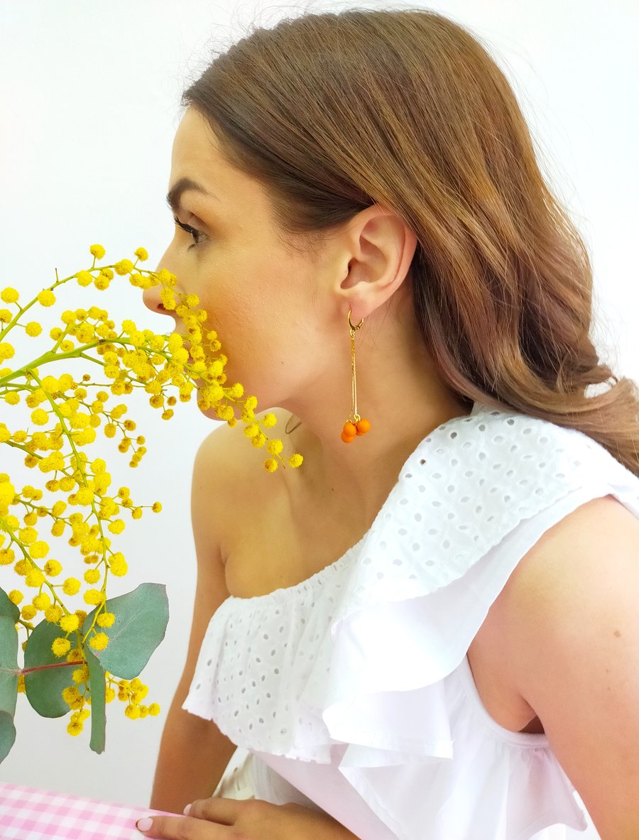 Image of Pendientes LARGOS NAHLA - Teja