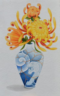 Image 2 of Kintsugi Tiger Vase (Original)