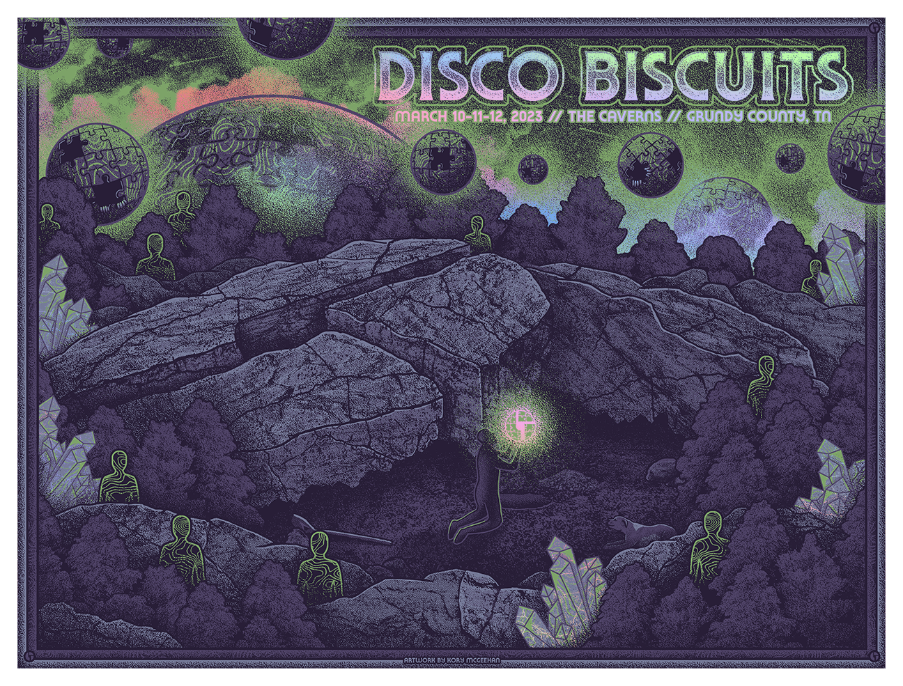 Disco Biscuits - Caverns 2023 - Event Poster - Foil