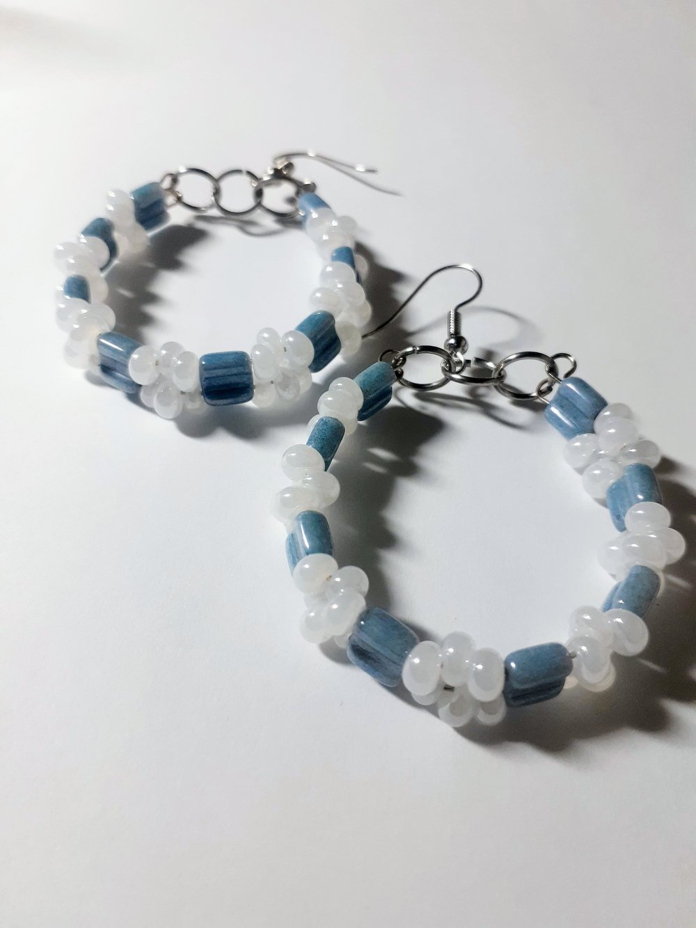 Image of Can't Be Broken Czech Glass Beaded Memory wire Bracelet and earring set