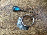 Image 1 of Asymmetrical Labradorite earrings 