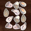 Watercolor Oyster Stickers (12 Pack)
