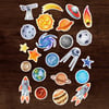 Watercolor Space Stickers (23 Pack)