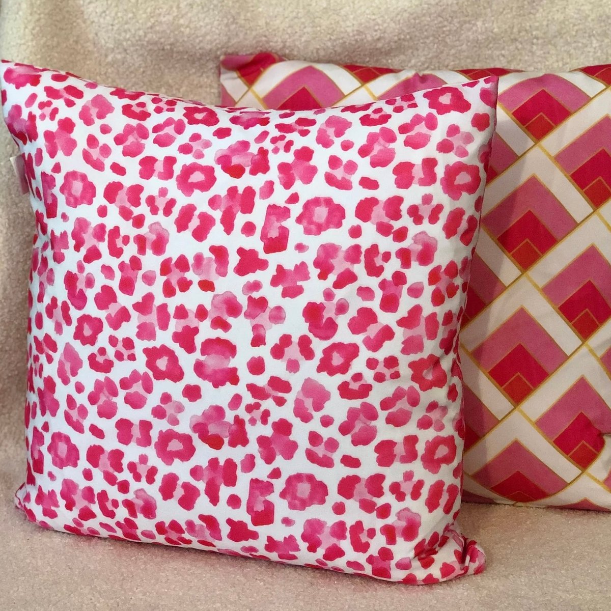 Pink leopard print sales cushions