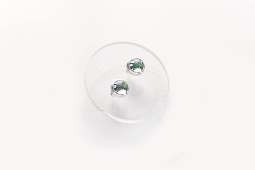Image of "Here and now" sterling silver earrings with blue topazes · HIC NUNC ·